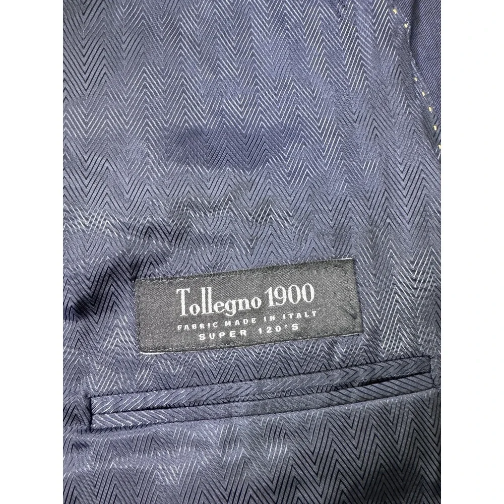Joseph Abboud Tollegno 1900 Wool Blazer Sport Coat 44R Extreme Slim Black Blue